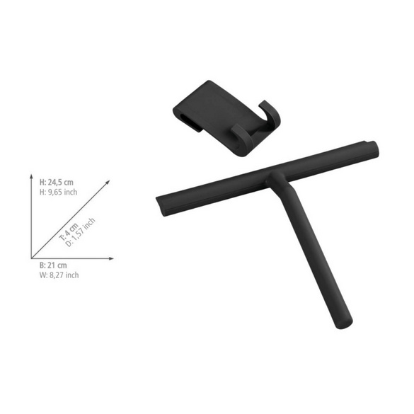 Badezimmerwischer „Mola“ Silikon Schwarz WENKO