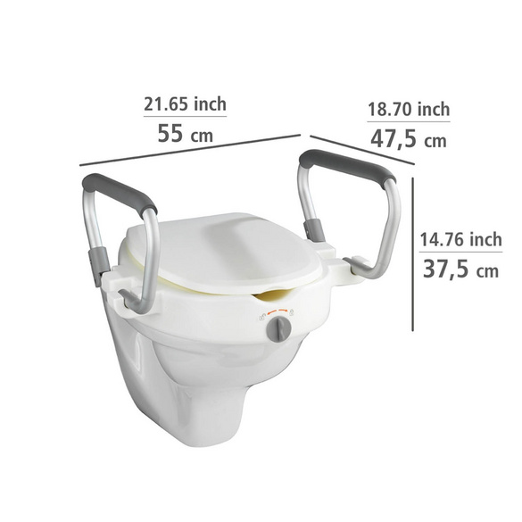 WC-Sitz Erhöhung „Secura“ mit Stützgriffen WENKO