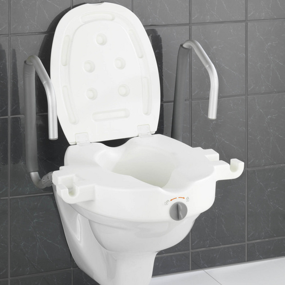 WC-Sitz Erhöhung „Secura“ mit Stützgriffen WENKO