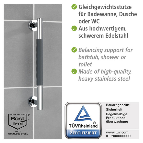 Edelstahl Wandhaltegriff „Secura“ 40,5 cm WENKO