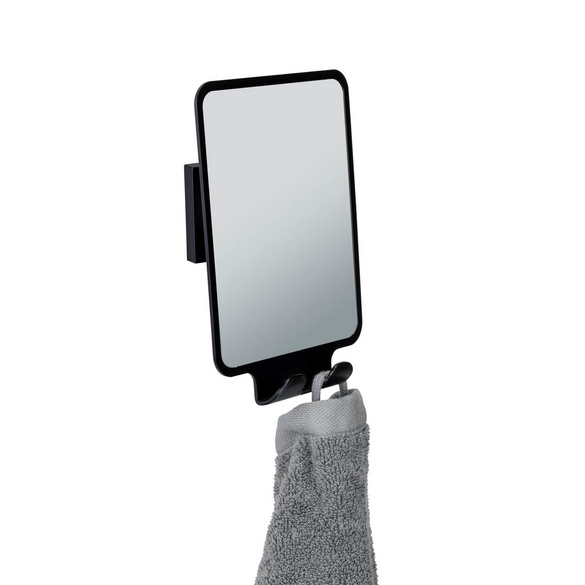 Vacuum-Loc® Antibeschlagspiegel „Quadro“ Schwarz WENKO