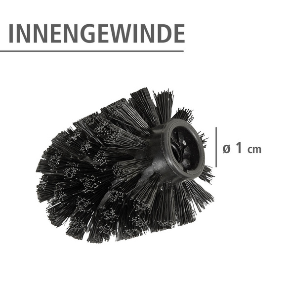 Ersatzbürstenkopf Ø 8 cm „WC-Ersatzbürste“ 10er Set Schwarz WENKO