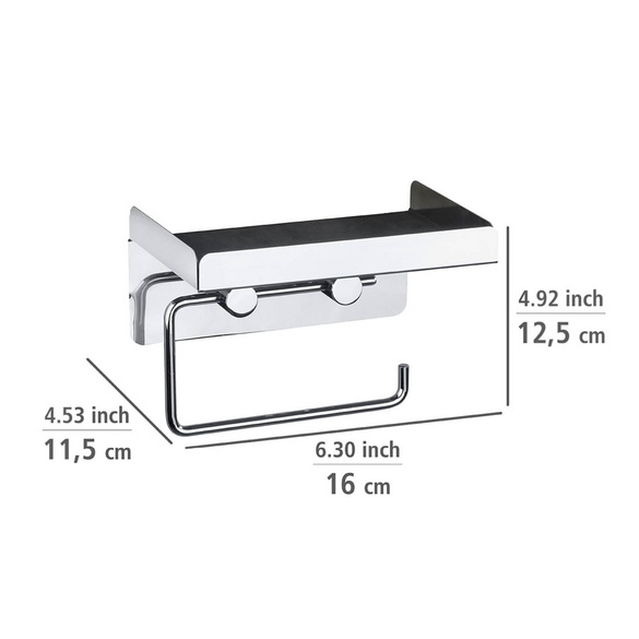 Toilettenpapierhalter 2-in-1 Edelstahl WENKO