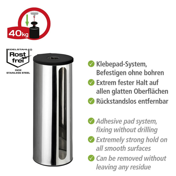 Turbo-Loc® Ersatzrollenhalter „Detroit“ Edelstahl WENKO