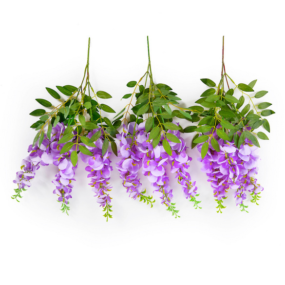 Künstliche Glyzinienzweige, 3er-Set