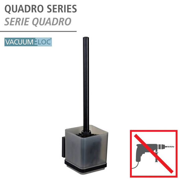 WC-Garnitur „Quadro“ Schwarz Vacuum-Loc® WENKO
