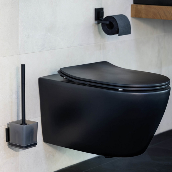 WC-Set „Vacuum-Loc® Quadro“ Schwarz WENKO