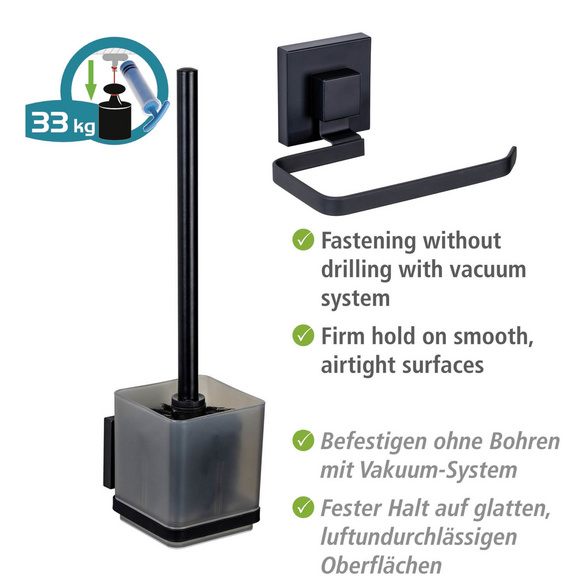 WC-Set „Vacuum-Loc® Quadro“ Schwarz WENKO