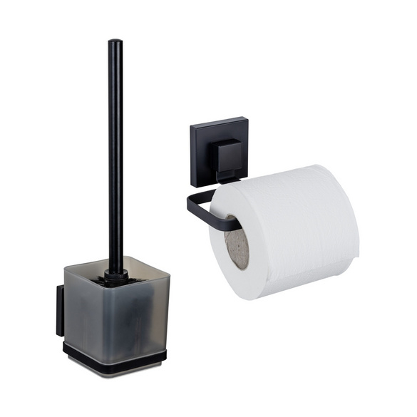 WC-Set „Vacuum-Loc® Quadro“ Schwarz WENKO