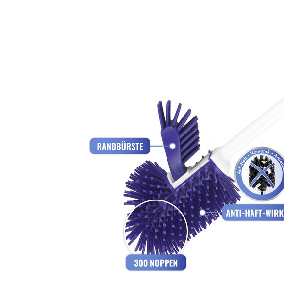 WC-Hygiene-Garnitur Lila 2er-Set mit Randbürste Maximex