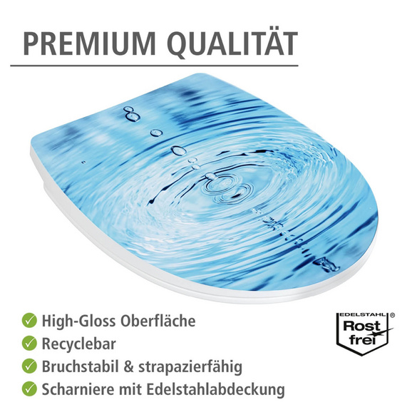 WC-Sitz „Droplets Hochglanz“ mit Absenkautomatik WENKO