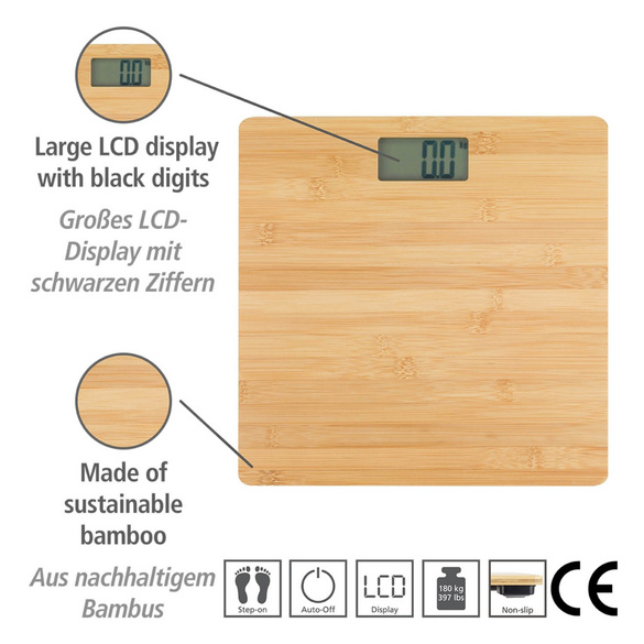Personenwaage „Bambusa“ aus Bambus digital WENKO