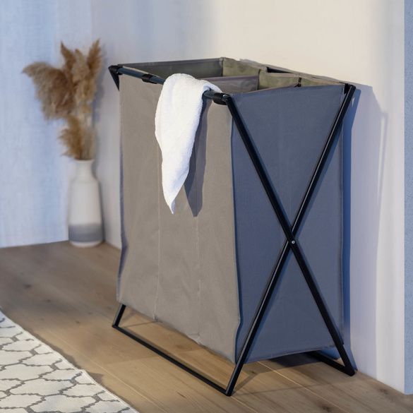 Wäschesammler Trio XL 3-fach Grau WENKO