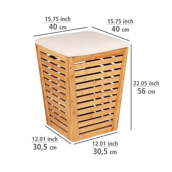 Wäschetruhe „Bambusa“ mit Sitzpolster WENKO