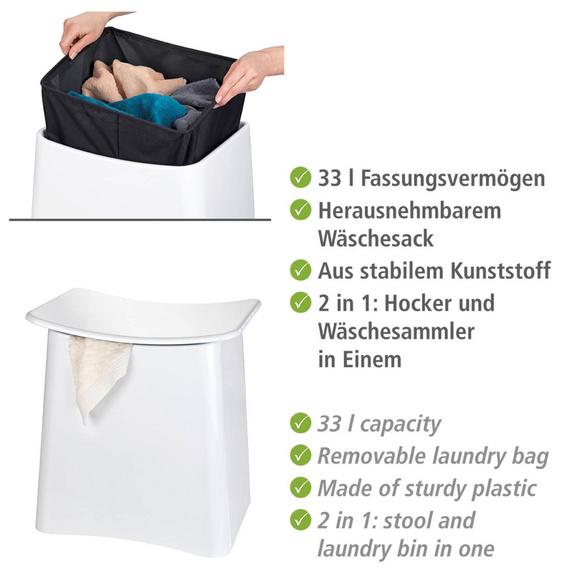 Badhocker Wing 2-in-1 Weiß WENKO
