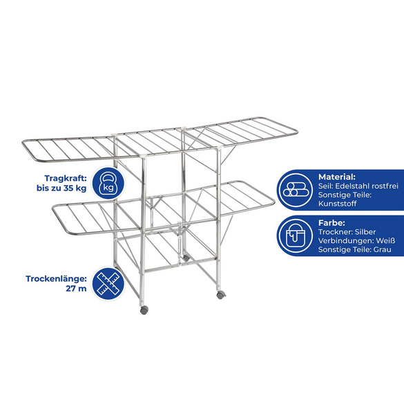Wäschetrockner Mobil Edelstahl MAXIMEX