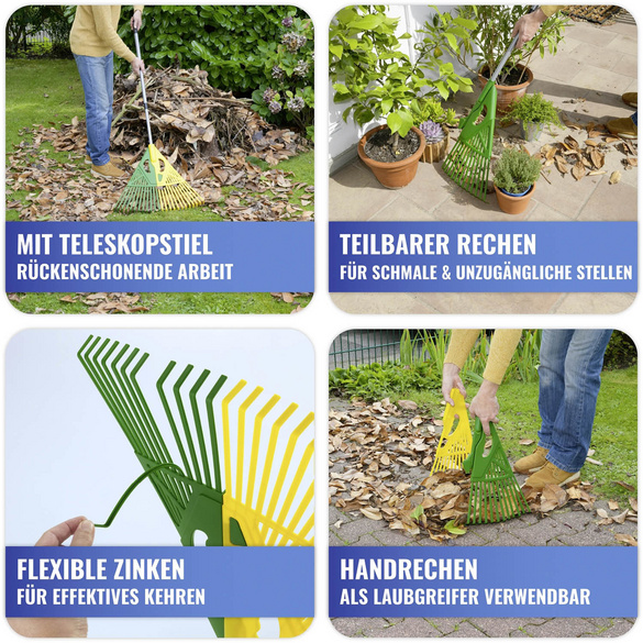 Laubrechen 3-in-1 mit Teleskopstiel MAXIMEX