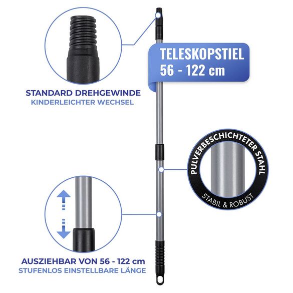 Laubrechen 3-in-1 mit Teleskopstiel MAXIMEX