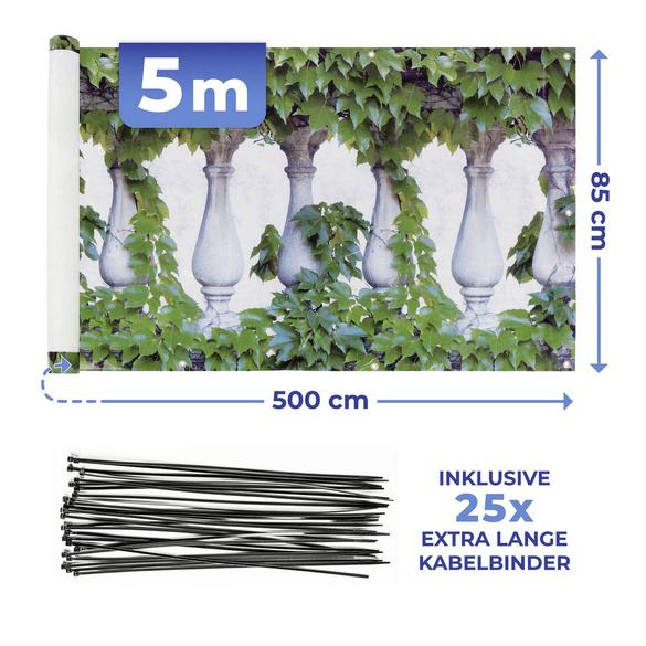 Balkon-Sichtschutz Efeu 5 m MAXIMEX