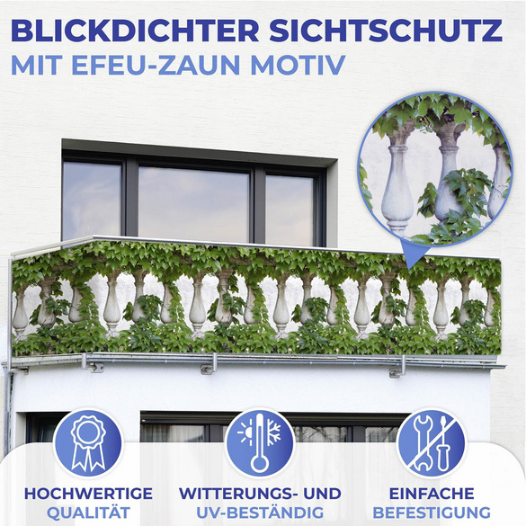 Balkon-Sichtschutz Efeu 5 m MAXIMEX