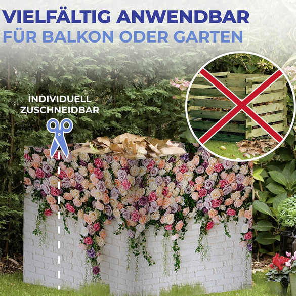 Balkon-Sichtschutz Rosen 5 m MAXIMEX