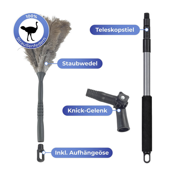 Straußenfeder-Staubwedel mit Stiel MAXIMEX
