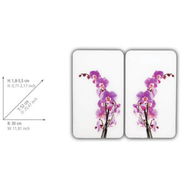 Herdabdeckplatten 2er Set Orchideenblüte WENKO