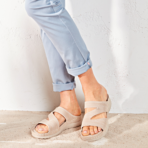 Pantolette „Julie" beige