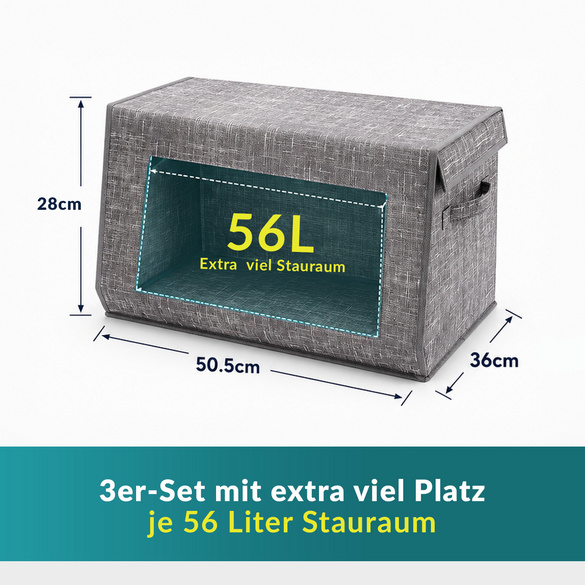Aufbewahrungsboxen stapelbar 3er-Set Clarsen