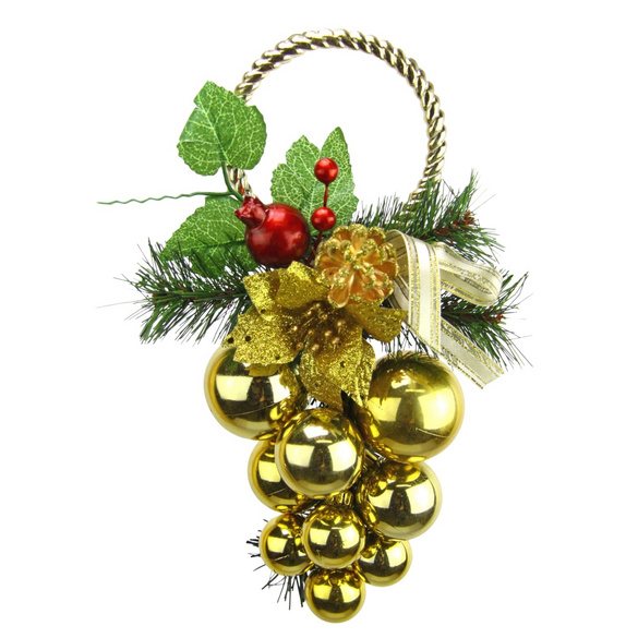 Hängedeko Tannengrün mit goldenen Kugeln