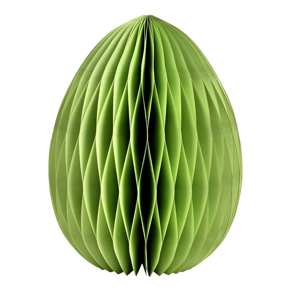 Osterdeko Osterei mit Wabenstruktur aus Papier Grün
