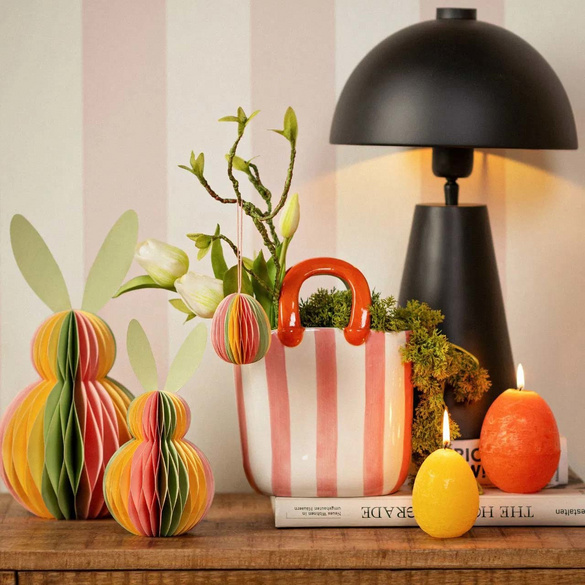 Osterdeko Hase mit Wabenstruktur aus Papier