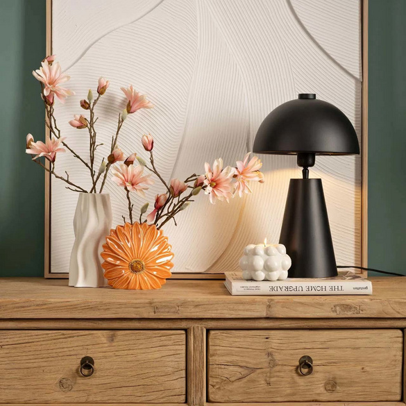 Vase in Blütenform aus Keramik Apricot