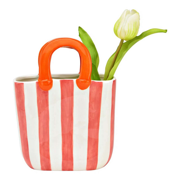 Vase Handtasche gestreift aus Keramik