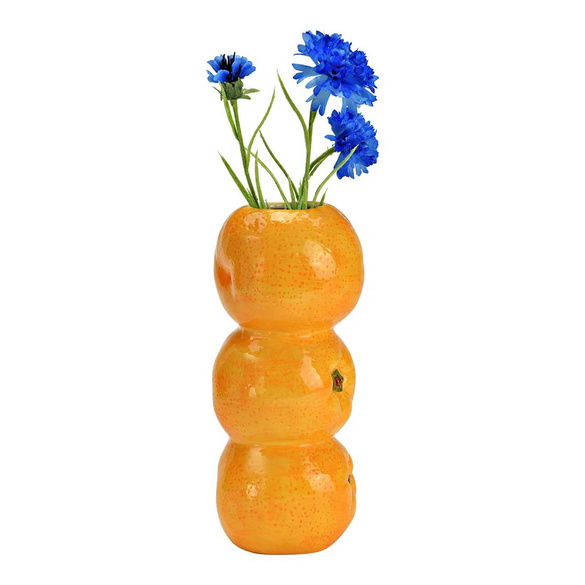Vase Orange stehend aus Keramik