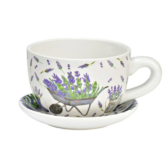 Blumentopf Pflanztasse "Lavendel" aus Keramik mittel