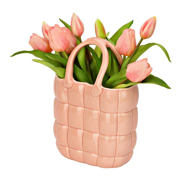 Vase "Handtasche" aus Keramik Gelb