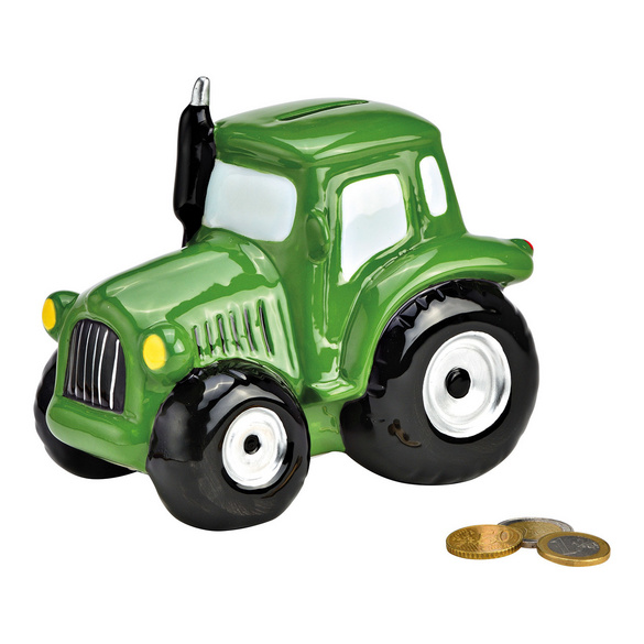 Spardose "Traktor" aus Keramik