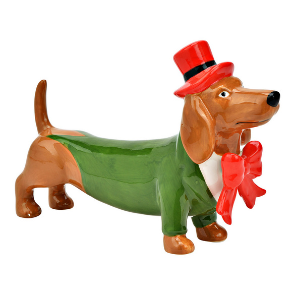 Figur "Hund Dackel" aus Keramik