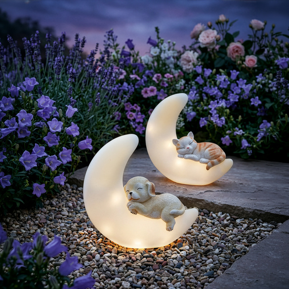 Solardeko "Hund auf dem Mond"