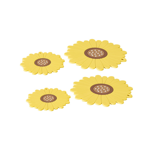 Topfuntersetzer-Set "Sonnenblumen" aus Silikon 4-tlg. Basilico