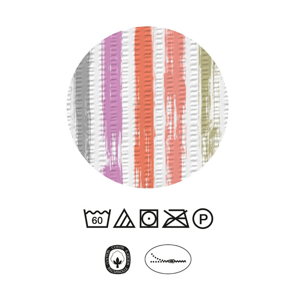 Castell Baumwoll Seersucker Bettwäsche Längsstreifen rot, 1x 135x200 cm + 1x 80x80 cm