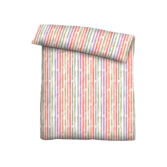 Castell Baumwoll Seersucker Bettwäsche Längsstreifen rot, 1x 155x220 cm + 1x 80x80 cm