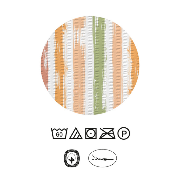 Castell Baumwoll Seersucker Bettwäsche Längsstreifen honig, 1x 135x200 cm + 1x 80x80 cm