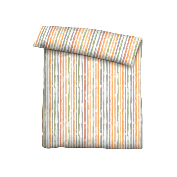 Castell Baumwoll Seersucker Bettwäsche Längsstreifen honig, 1x 155x220 cm + 1x 80x80 cm