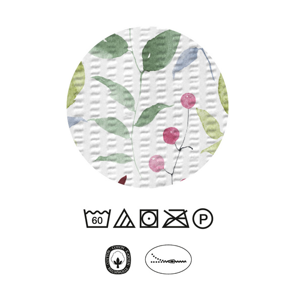 Castell Baumwoll Seersucker Bettwäsche Blüten weiß, 1x 135x200 cm + 1x 80x80 cm