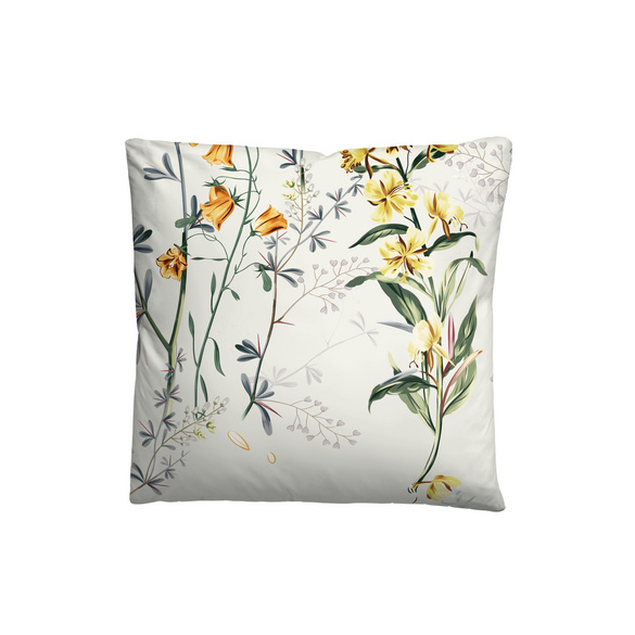 biberna Baumwoll-Satin Bettwäsche Blumen perlmutt, 1x 155x200 cm + 1x 80x80 cm