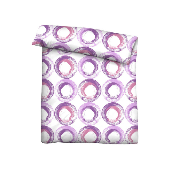 Castell Baumwoll Renforce Bettwäsche Kreise viola, 1x 135x200 cm + 1x 80x80 cm