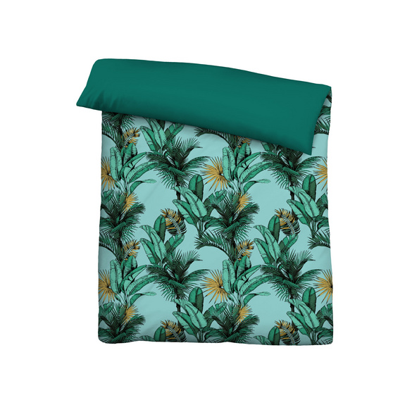 Castell Baumwoll Satin Bettwäsche Jungle gletscher, 1x 135x200 cm + 1x 80x80 cm