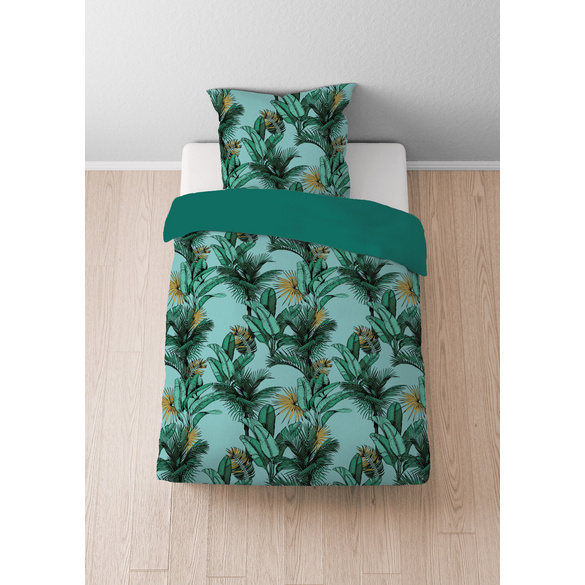 Castell Baumwoll Satin Bettwäsche Jungle gletscher, 1x 135x200 cm + 1x 80x80 cm